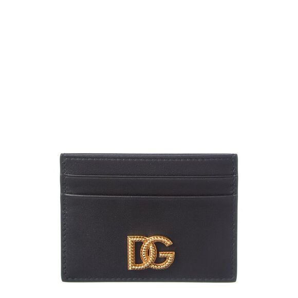 Dolce & Gabbana Dg Logo Leather Card Holder Black